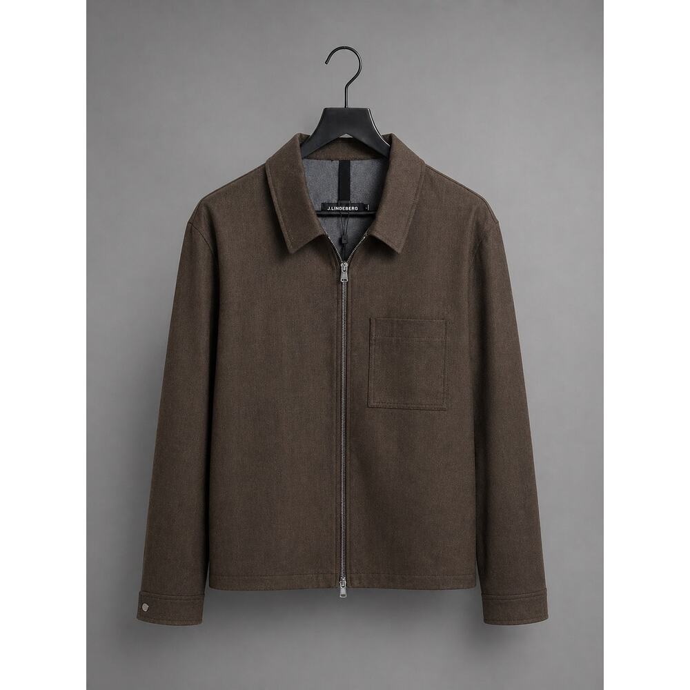 J. Lindeberg Brown Julius Flannel Overshirt Size L